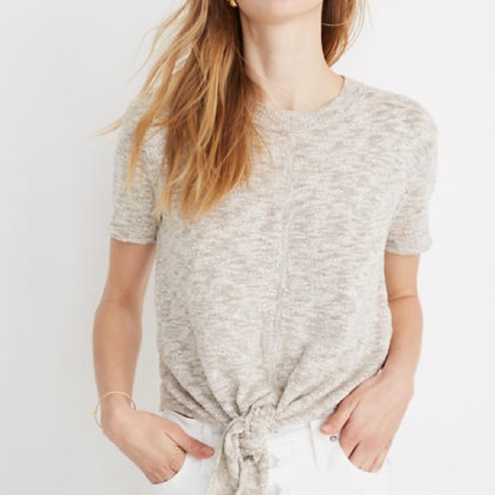 Madewell Large Knot-Front Sweater T-Shirt